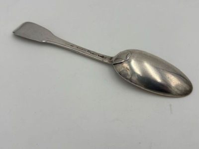 Cuillère de table en argent, modèle uniplat. - Photo 1