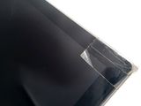 a close up of a laptop screen with a cracked screen