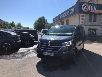 the black van is parked in front of a building with a sign that says only one