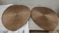 Lot de 2 tables basses, plateau doré et pieds métal noir, Di… (photo 2)