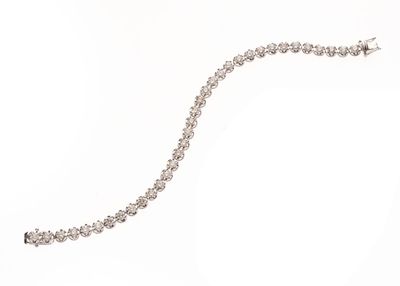 BRACELET rivière en platine 800 °/°° orné de diamants taille…