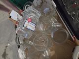 a lot of empty beer glasses on the table