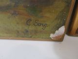 an image of a close up of a painting on a table