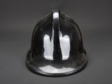 a close up of a helmet on a table