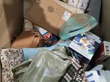 a box full of clothes and other items in it