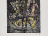 an image of a black and yellow drawing of a table