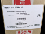 a cardboard box with a sticker on it that has a price tag on it