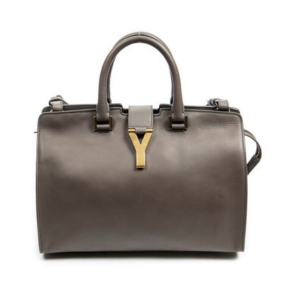 the small saint laurent bag in grey calf leather