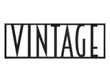une photo en noir et blanc du mot « vintage » sur fond blanc