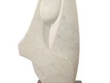 marble sculpture of a woman ' s head on a marble base