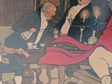 a painting of a group of people sitting around a table