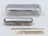 two combs and a brush sitting next to each other