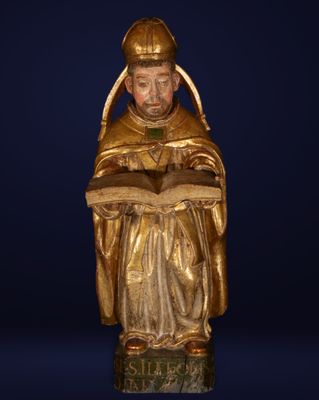 Importante sculpture en bois avec polychromie et dorure d'or…