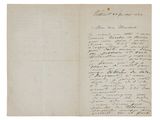 une lettre écrite à l'encre noire sur une feuille de papier
