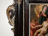 an image of a painting of jesus on the cross in a frame
