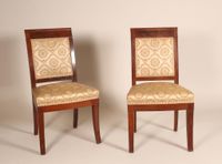 Paire de chaise en acajou et placage d'acajou à dossier rect…
