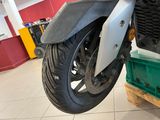 a motorcycle that is parked inside of a building