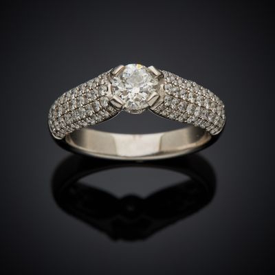 a diamond and white gold ring