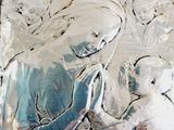a painting of a woman holding a child in her lap