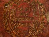 an image of a painting of a coat of arms with a crown on it