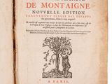 an old book with a picture of a man and a tree on it
