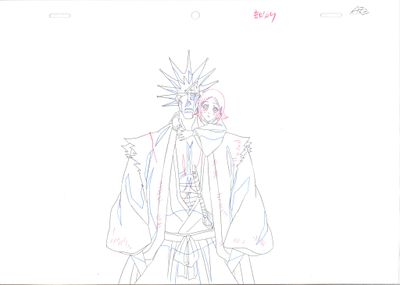 dessin représentant un homme vêtu d'un costume, portant une couronne et une épée