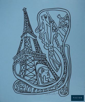 un dessin de la tour Eiffel à Paris, en France