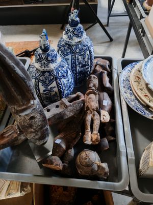 a table with a lot of different items on it