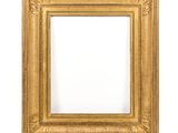 a gold picture frame on a white background