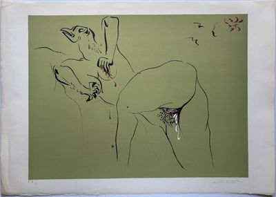 an image of a drawing of a woman holding a cat