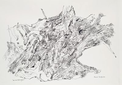 une image représentant le dessin d'un tronc d'arbre d'où sort une branche