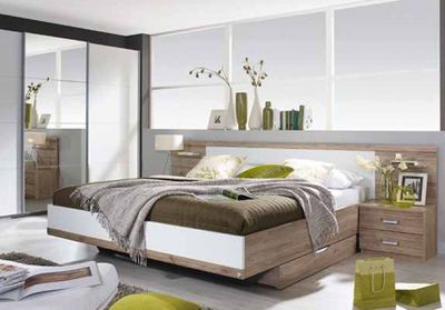 Lit GANDRA 180x200 + 2 chevets à 2 tiroirs + 1 tiroir de lit…