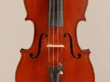 a close up of a violin with a bow on a white background