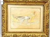 une image d'un tableau représentant une femme assise sur une chaise