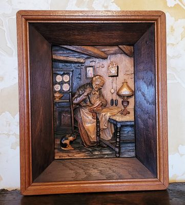 Albert THIAM (1921-1998), La vieille lorraine reprisant, pan… - Photo 1