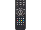 un gros plan d'une télécommande sur fond blanc