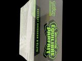 a close up of a box with a black and green logo on it