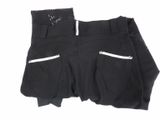 the pants are black and have white zippers on them