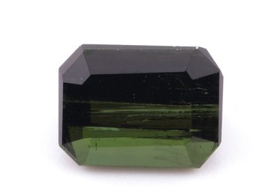 une tourmaline verte à la face noire