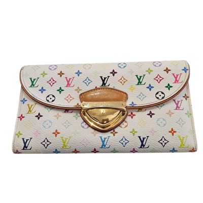 louis vuitton multicolore leather wallet with gold hardware