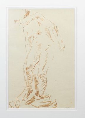 une image représentant le dessin d'un homme debout sur un tabouret