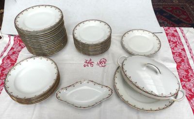 a table with a lot of plates and bowls on it