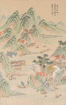 une peinture accrochée au mur d'un village chinois