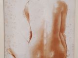 a picture of a painting of a nude woman in a white frame