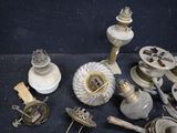 a lot of antique items that are on a table