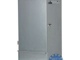 an image of a metal cabinet with a clock on top of it