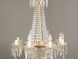 a large crystal chandelier hanging from a ceiling