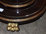 an image of a table with a clock on top of it