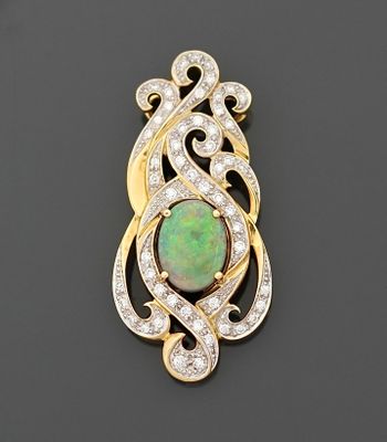 Important pendentif de style Art Nouveau en or jaune 18K 750…
