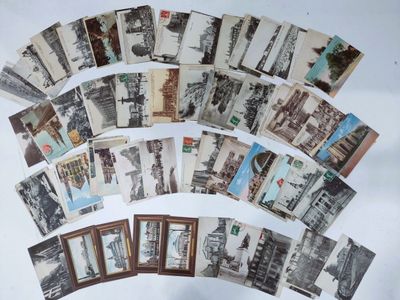 de nombreuses cartes postales anciennes sur un fond blanc